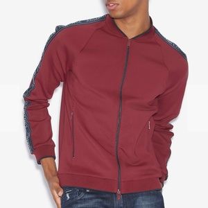 Armani Exchange reflective logo tape bomber jacket